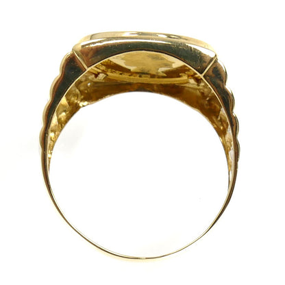 999.9/K18YG/WG ツバル ホースコイン ダイヤ 1/25OZ リング・指輪 ダイヤモンド0.02ct 19号 6.0g メンズ【中古】