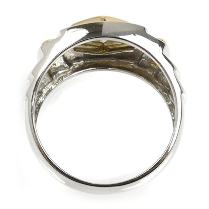 Pt900プラチナ K18YG イエローゴールド リング・指輪 ダイヤモンド0.21ct 16号 10.8g メンズ【中古】【美品】