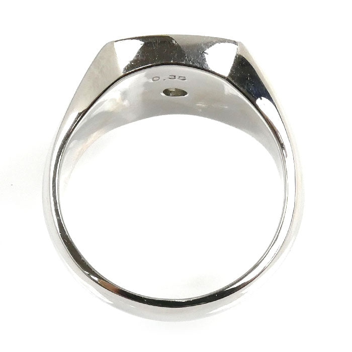 Pt900プラチナ 印台 リング・指輪 ダイヤモンド0.35ct 20.5号 28.3g メンズ【中古】【美品】