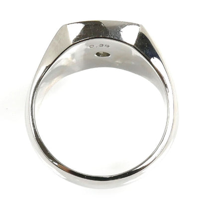 Pt900プラチナ 印台 リング・指輪 ダイヤモンド0.35ct 20.5号 28.3g メンズ【中古】【美品】