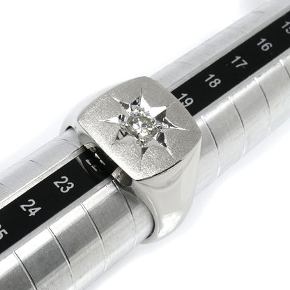 Pt900プラチナ 印台 リング・指輪 ダイヤモンド0.35ct 20.5号 28.3g メンズ【中古】【美品】