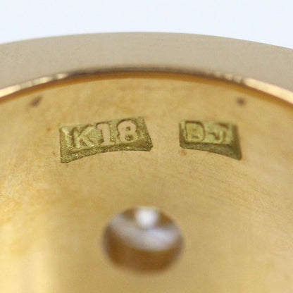 K18YG イエローゴールド 印台 リング・指輪 ダイヤモンド0.17ct 18号 12.0g メンズ【中古】