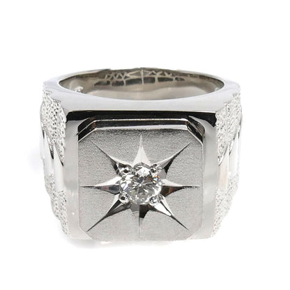 Pt900プラチナ 印台 リング・指輪 ダイヤモンド0.51ct 22号 37.7g メンズ【中古】【美品】