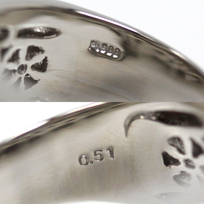 Pt900プラチナ 印台 リング・指輪 ダイヤモンド0.51ct 22号 37.7g メンズ【中古】【美品】