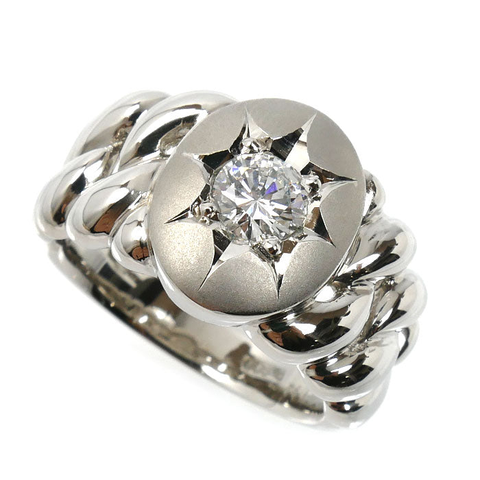 Pt900プラチナ リング・指輪 ダイヤモンド0.52ct 20号 22.5g メンズ【中古】【美品】