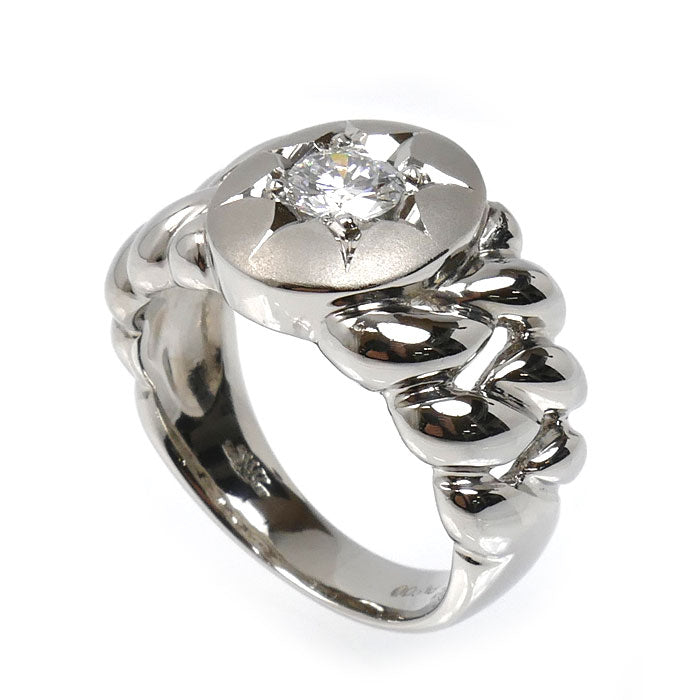 Pt900プラチナ リング・指輪 ダイヤモンド0.52ct 20号 22.5g メンズ【中古】【美品】