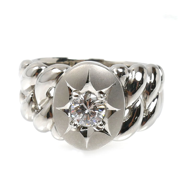 Pt900プラチナ リング・指輪 ダイヤモンド0.52ct 20号 22.5g メンズ【中古】【美品】