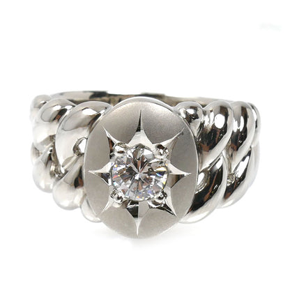 Pt900プラチナ リング・指輪 ダイヤモンド0.52ct 20号 22.5g メンズ【中古】【美品】