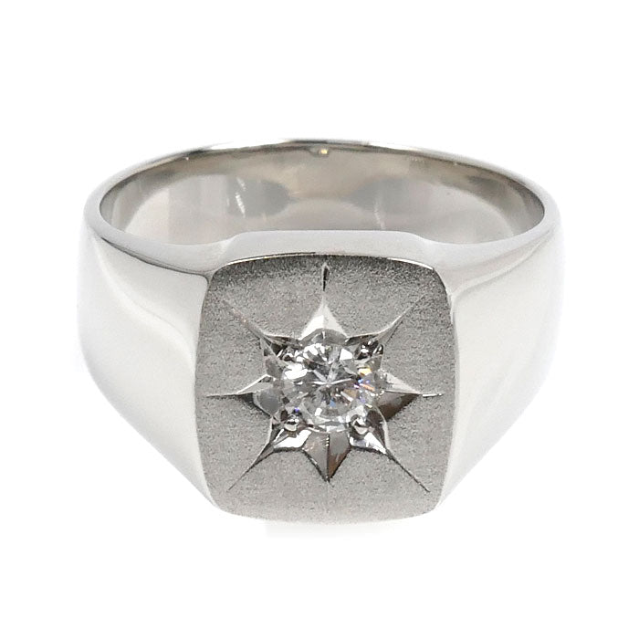 Pt900プラチナ リング・指輪 ダイヤモンド0.32ct 22号 23.0g メンズ【中古】【美品】