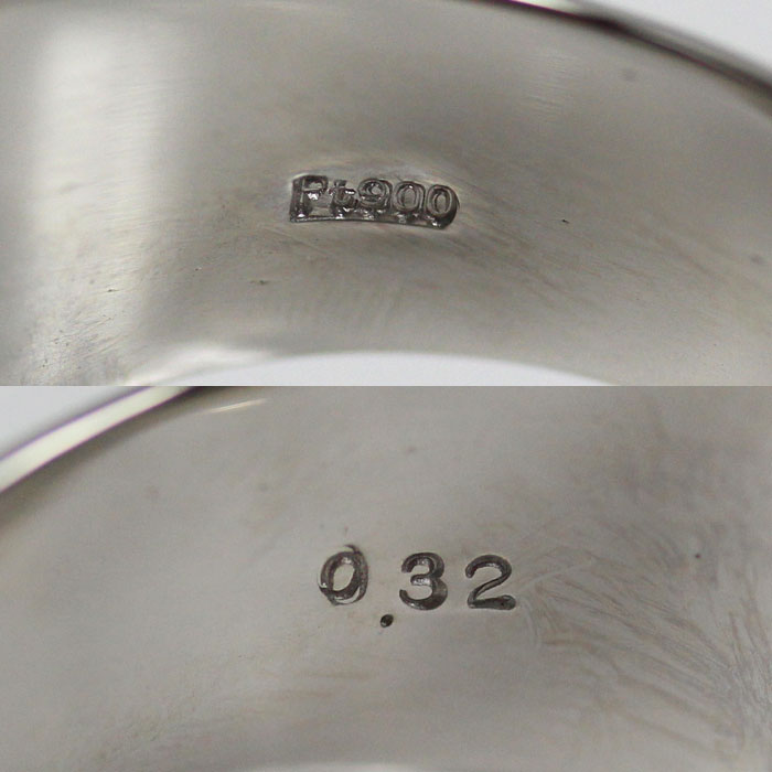 Pt900プラチナ リング・指輪 ダイヤモンド0.32ct 22号 23.0g メンズ【中古】【美品】