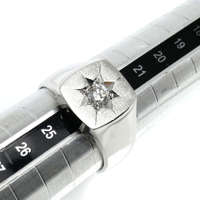 Pt900プラチナ リング・指輪 ダイヤモンド0.32ct 22号 23.0g メンズ【中古】【美品】