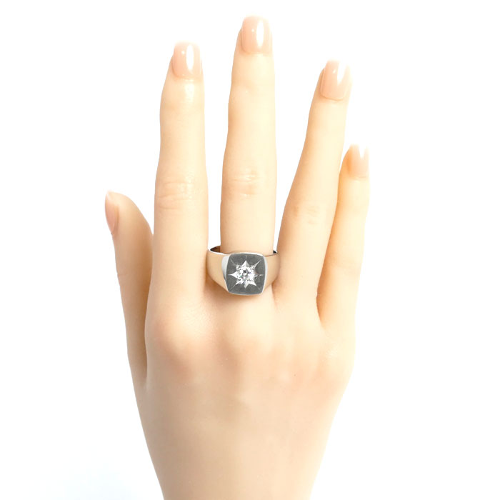 Pt900プラチナ リング・指輪 ダイヤモンド0.32ct 22号 23.0g メンズ【中古】【美品】