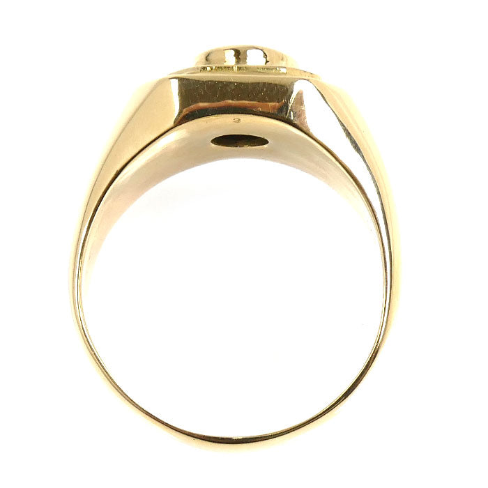 K18YG イエローゴールド サファイア ダイヤ リング・指輪 サファイア1.24ct ダイヤモンド0.08ct 21号 10.6g メンズ【中古】【美品】