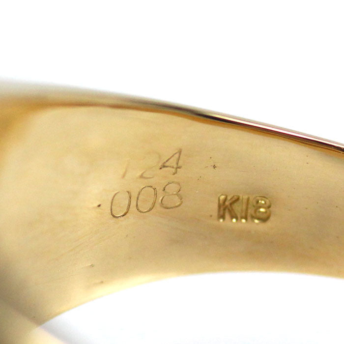 K18YG イエローゴールド サファイア ダイヤ リング・指輪 サファイア1.24ct ダイヤモンド0.08ct 21号 10.6g メンズ【中古】【美品】