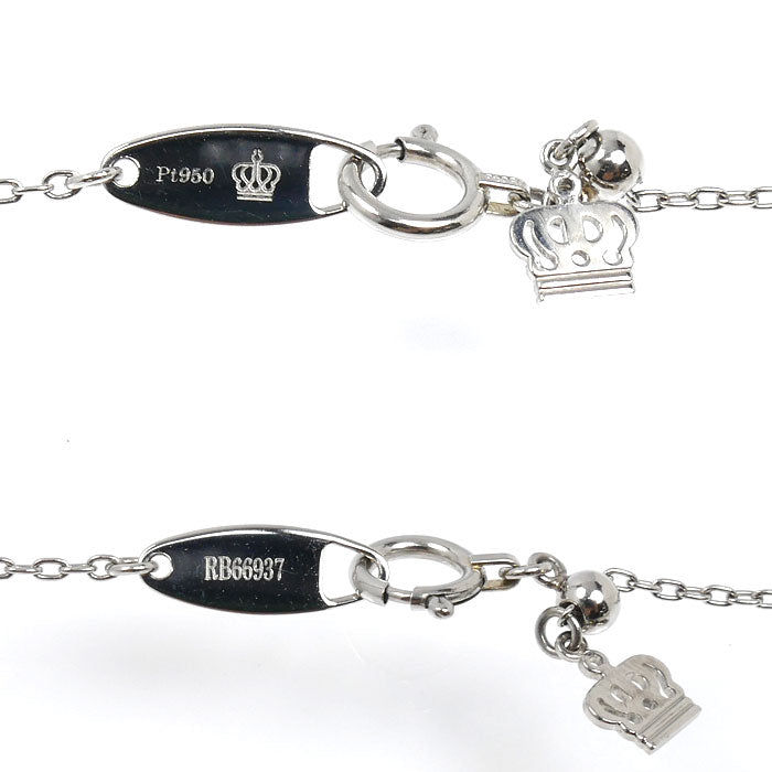 ROYAL ASSCHER ロイヤル・アッシャー Pt950プラチナ ネックレス ダイヤモンド0.25ct 3.0g ~46cm フリーチェーン レディース【中古】【美品】