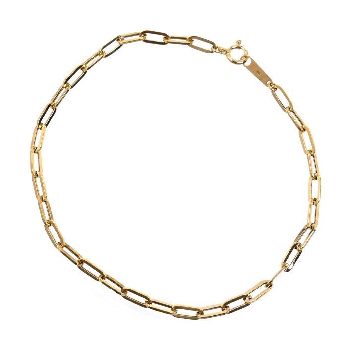 K18YG イエローゴールド 小豆チェーン ブレスレット 小豆 1.5g 18cm レディース【中古】