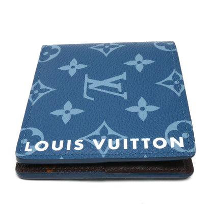 LOUIS VUITTON ルイ・ヴィトン ポルトフォイユ スレンダー カードケース 二つ折り財布 ブルー M82798 IC メンズ【中古】【美品】