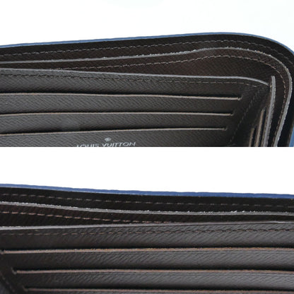 LOUIS VUITTON ルイ・ヴィトン ポルトフォイユ スレンダー カードケース 二つ折り財布 ブルー M82798 IC メンズ【中古】【美品】