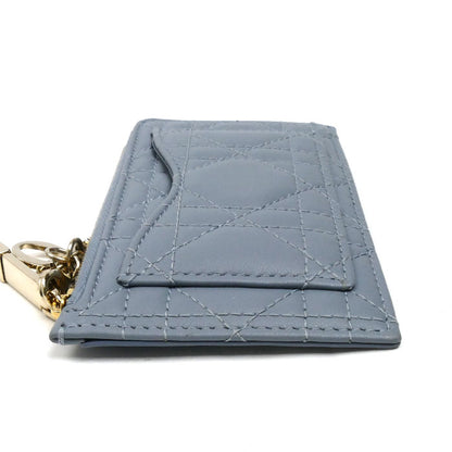 Dior ディオール LADY DIOR ジップ カードホルダー カードケース クラウドブルー S0965ONMJ_M81B カナージュ レディース【中古】