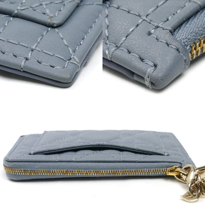 Dior ディオール LADY DIOR ジップ カードホルダー カードケース クラウドブルー S0965ONMJ_M81B カナージュ レディース【中古】