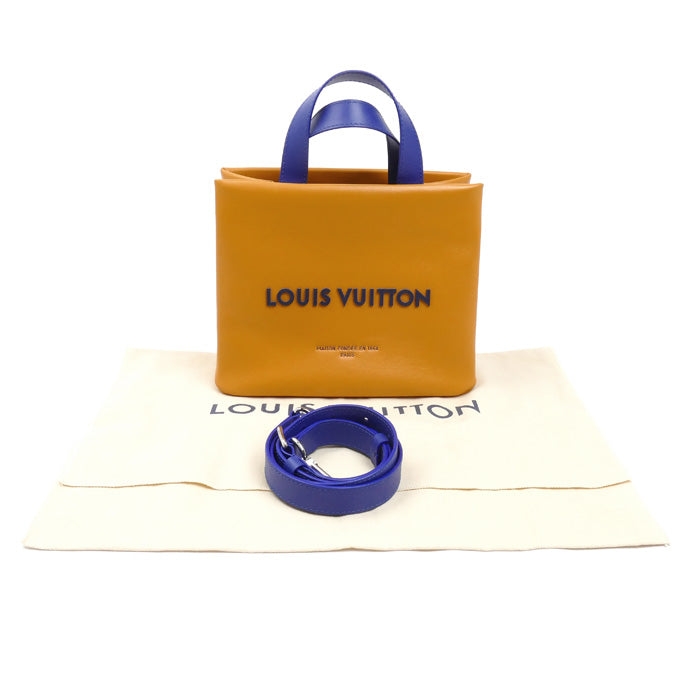 LOUIS VUITTON ルイ・ヴィトン ショッパー トート MINI 2Wayショルダーバッグ オレンジ ブルー M15237 IC レディース【中古】