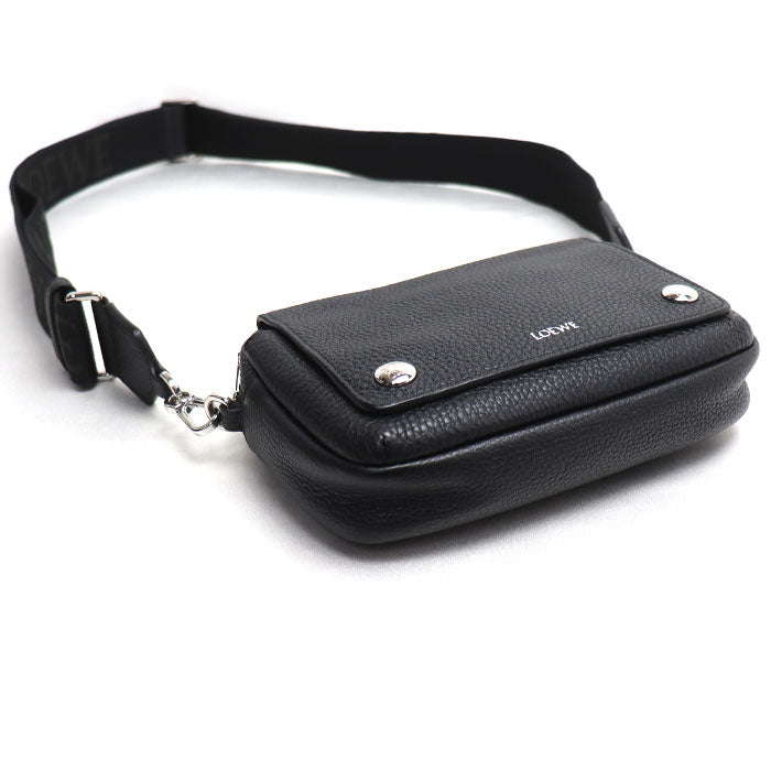 LOEWE ロエベ ペブル メッセンジャーバッグ スモール ショルダーバッグ ブラック BANBPCBX01 メンズ【中古】【美品】