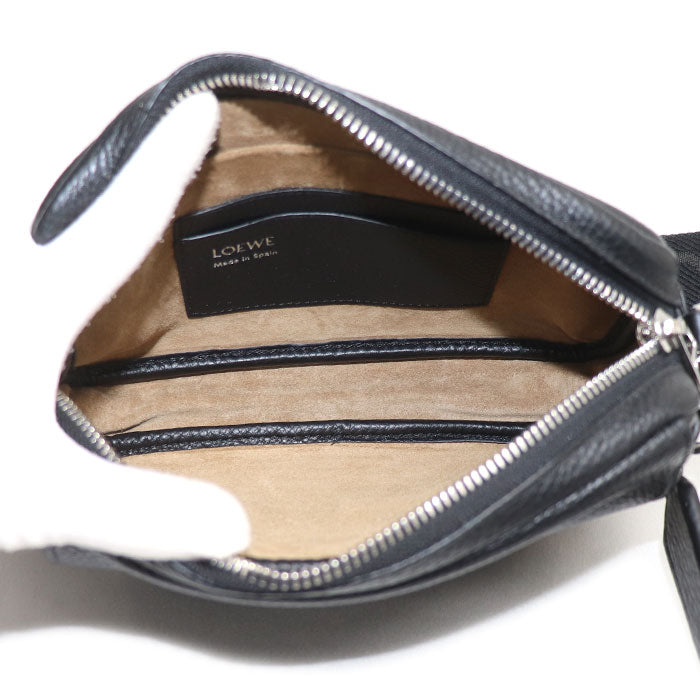 LOEWE ロエベ ペブル メッセンジャーバッグ スモール ショルダーバッグ ブラック BANBPCBX01 メンズ【中古】【美品】