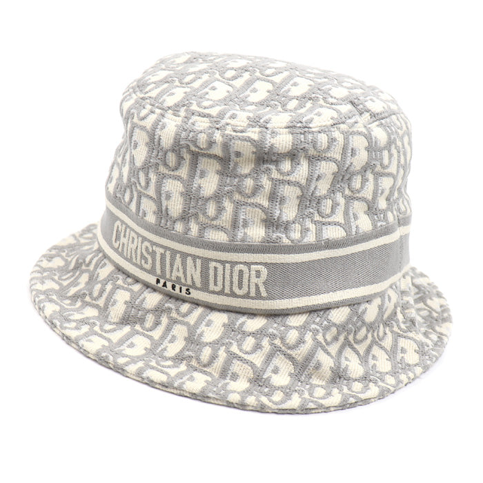 Dior ディオール トロッター オブリーク バケットハット ハット アイボリー/グレー 11DOB923I132 ユニセックス【中古】【美品】