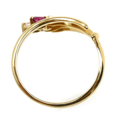 Carrera y Carrera カレライカレラ K18YG イエローゴールド リング・指輪 ルビー ダイヤモンド 12号 2.8g レディース【中古】【美品】