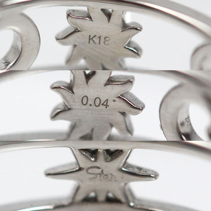 STAR JEWELRY スタージュエリー K18WG ホワイトゴールド ムーン＆サン リング・指輪 ダイヤモンド0.04ct 8号 3.0g レディース【中古】【美品】