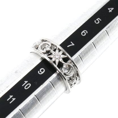 STAR JEWELRY スタージュエリー K18WG ホワイトゴールド ムーン＆サン リング・指輪 ダイヤモンド0.04ct 8号 3.0g レディース【中古】【美品】
