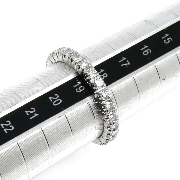 Pt900プラチナ ハーフエタニティ リング・指輪 ダイヤモンド1.00ct 18.5号 5.0g レディース【中古】
