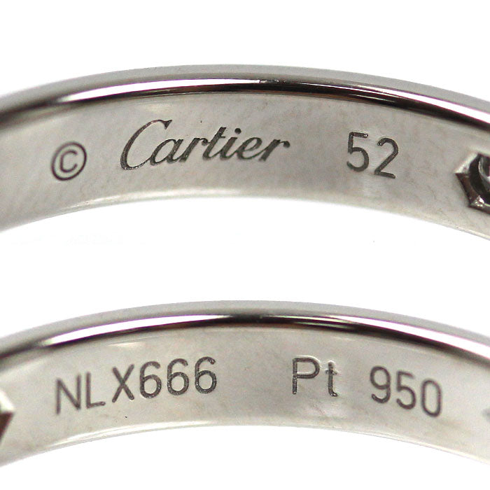 CARTIER カルティエ Pt950プラチナ Cドゥ カルティエ ウェディング 1Pダイヤ リング・指輪 B4232252 ダイヤモンド 12号 52 4.3g レディース【中古】【美品】