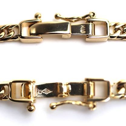 K18YG イエローゴールド 喜平 ブレスレット 喜平6面Wカット 7.3g 18cm ユニセックス【中古】