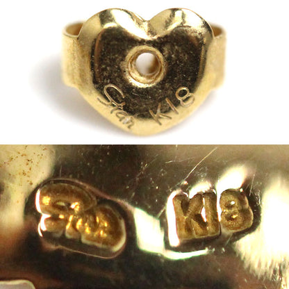 STAR JEWELRY スタージュエリー K18YG イエローゴールド ピアス キュービックジルコニア 4.0g レディース【中古】