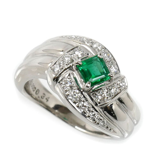 TASAKI タサキ Pt900プラチナ エメラルド ダイヤ リング・指輪 エメラルド0.34ct ダイヤモンド0.25ct 8号 8.1g レディース【中古】【美品】