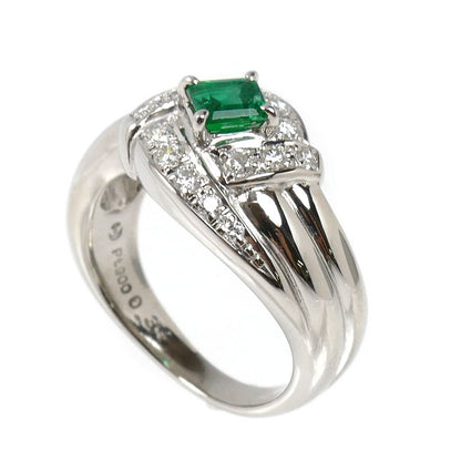 TASAKI タサキ Pt900プラチナ エメラルド ダイヤ リング・指輪 エメラルド0.34ct ダイヤモンド0.25ct 8号 8.1g レディース【中古】【美品】