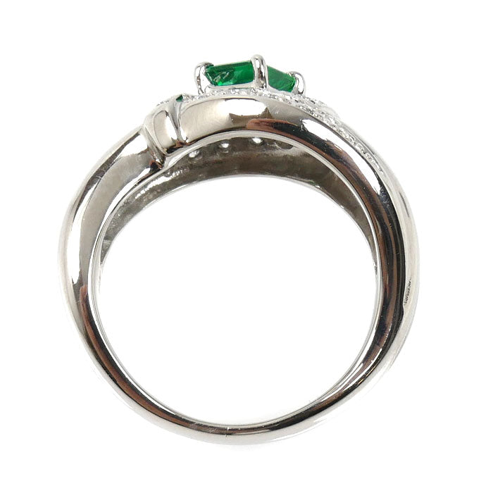 TASAKI タサキ Pt900プラチナ エメラルド ダイヤ リング・指輪 エメラルド0.34ct ダイヤモンド0.25ct 8号 8.1g レディース【中古】【美品】