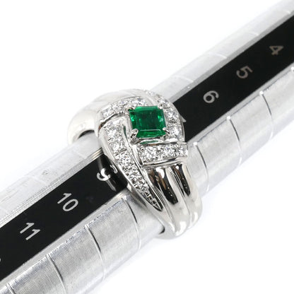 TASAKI タサキ Pt900プラチナ エメラルド ダイヤ リング・指輪 エメラルド0.34ct ダイヤモンド0.25ct 8号 8.1g レディース【中古】【美品】