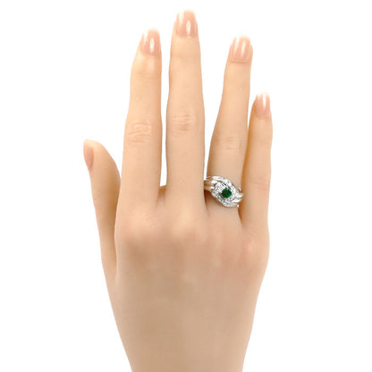 TASAKI タサキ Pt900プラチナ エメラルド ダイヤ リング・指輪 エメラルド0.34ct ダイヤモンド0.25ct 8号 8.1g レディース【中古】【美品】