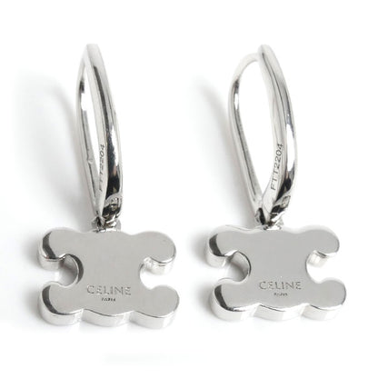 CELINE セリーヌ 真鍮 クリスタル トリオンフ ラインストーン ピアス 460GC6BZI.36SI レディース【中古】