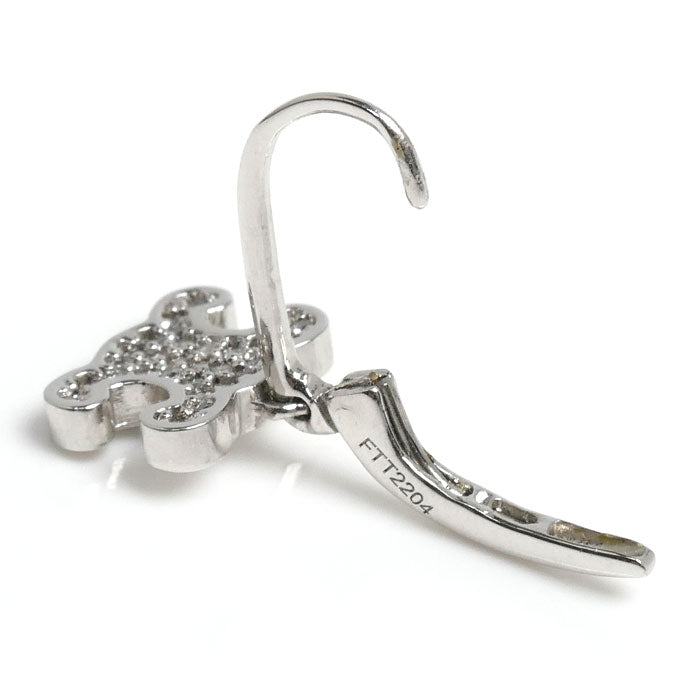 CELINE セリーヌ 真鍮 クリスタル トリオンフ ラインストーン ピアス 460GC6BZI.36SI レディース【中古】