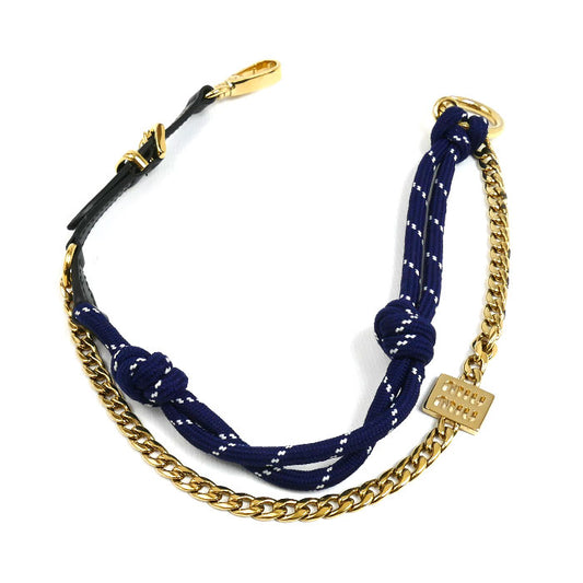 MIUMIU ミュウミュウ トリック キーリング キーホルダー ネイビー ブラック ゴールド 5TL510_ACRT_F0G52 レディース【中古】【美品】