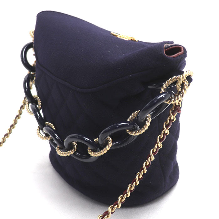 CHANEL シャネル パリハンブルク チェーンショルダー ショルダーバッグ ネイビー A57868 レディース【中古】