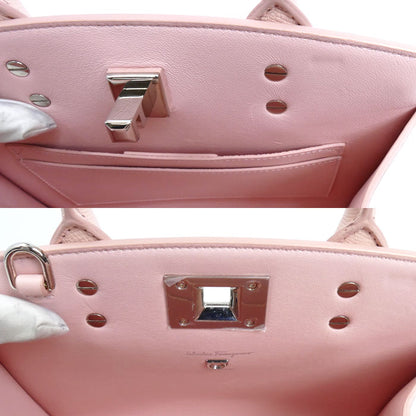 Salvatore Ferragamo サルヴァトーレフェラガモ Studio Box Bag XS 2Wayショルダーバッグ ピンク 211424 レディース【中古】【美品】