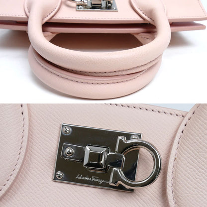 Salvatore Ferragamo サルヴァトーレフェラガモ Studio Box Bag XS 2Wayショルダーバッグ ピンク 211424 レディース【中古】【美品】