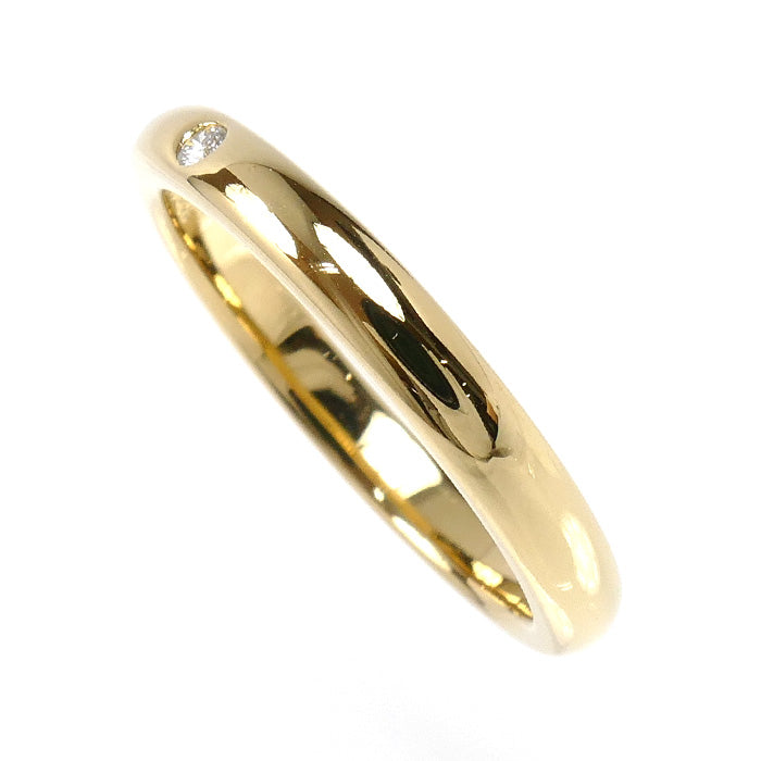 TIFFANY&Co. ティファニー K18YG イエローゴールド スタッキングバンド 1Pダイヤ リング・指輪 ダイヤモンド 12号 4.0g レディース【中古】【美品】