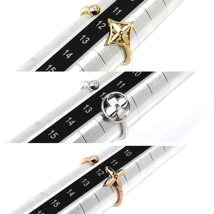 LOUIS VUITTON ルイ・ヴィトン K18YG/PG/WG バーグ モノグラム イディール ダイヤ リング・指輪 Q9F15F C63903 ダイヤモンド 12号 52 5.5g レディース【中古】【美品】