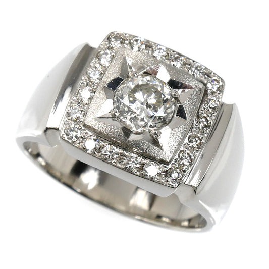 Pt900プラチナ リング・指輪 ダイヤモンド1.078ct/0.42ct 25.5号 29.1g メンズ【中古】【美品】