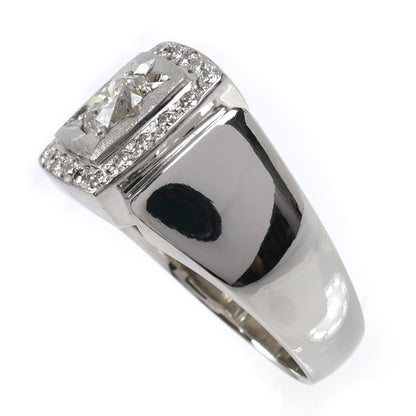 Pt900プラチナ リング・指輪 ダイヤモンド1.078ct/0.42ct 25.5号 29.1g メンズ【中古】【美品】